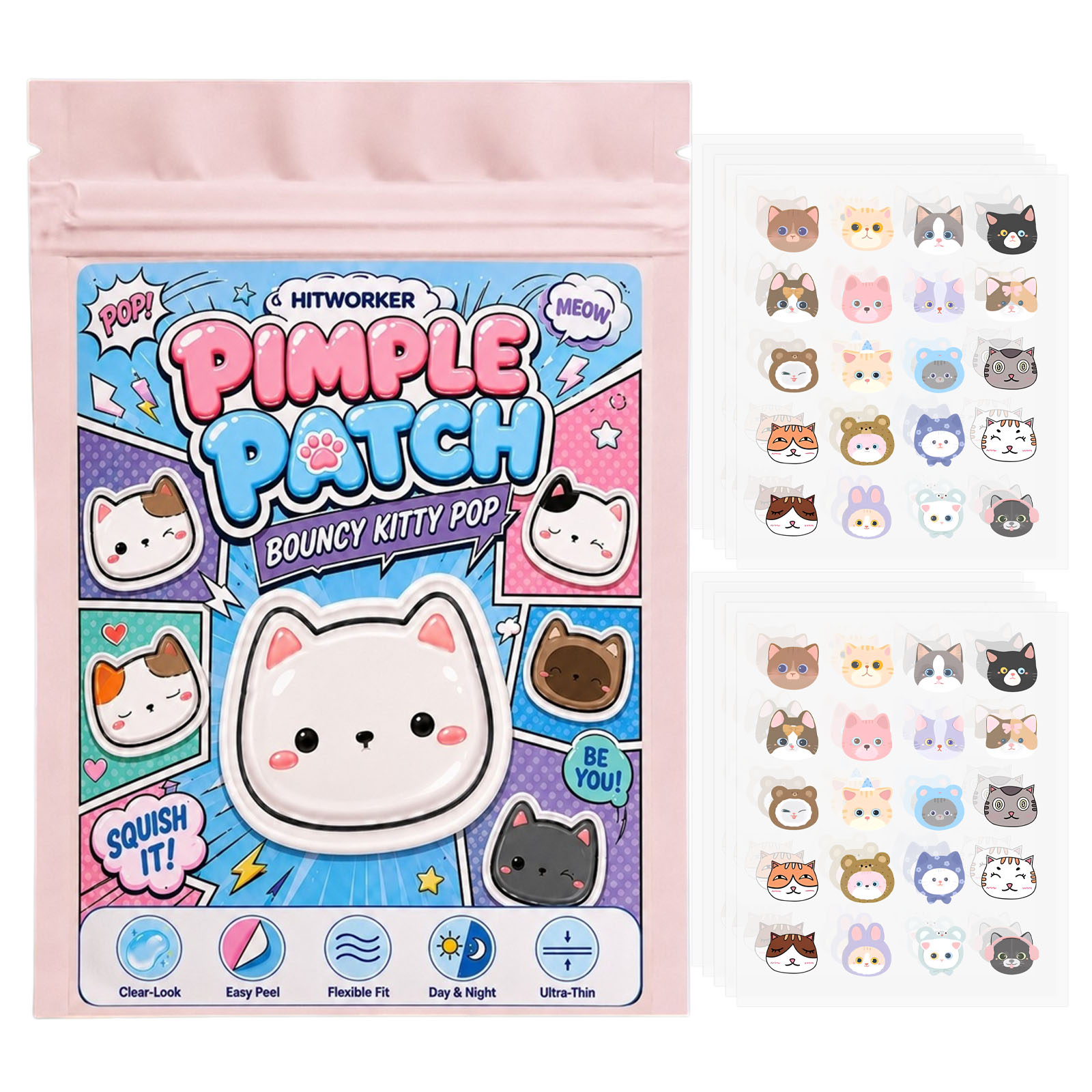 Hydrocolloid Pimple Patch - 100 قطعة من لصقات علاج البثور