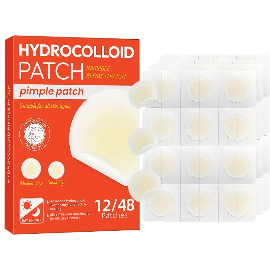 Hydrocolloid Pimple Patch - 48 قطعة من رقع حب الشباب